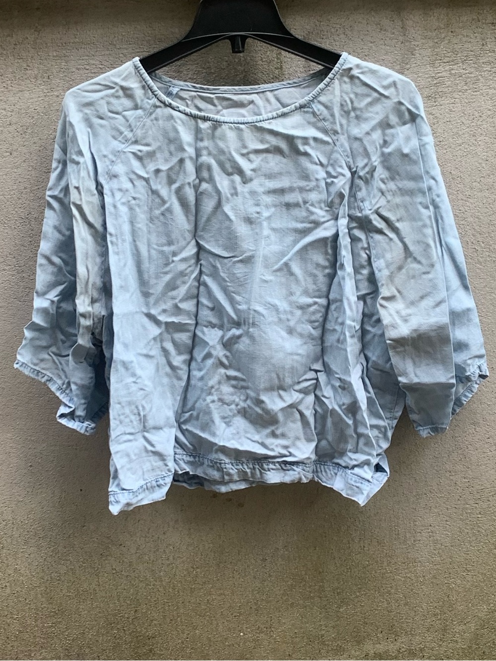 GAP 1969 Light Blue Chambray Pop Over Top Blouse Size L